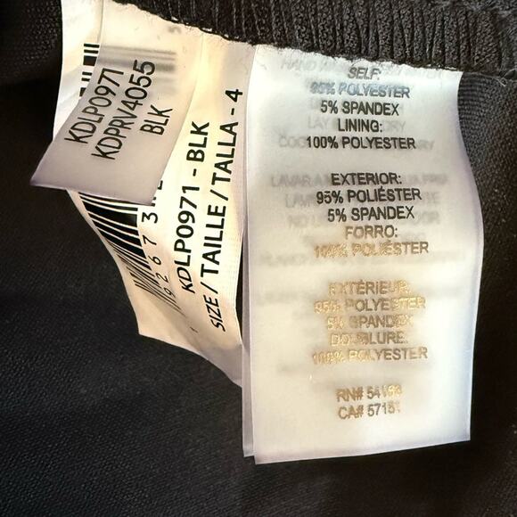 KENSIE Women’s Solid-Colored Faux-Wrap Dress Black Sz 4 NWT - Picture 6 of 7